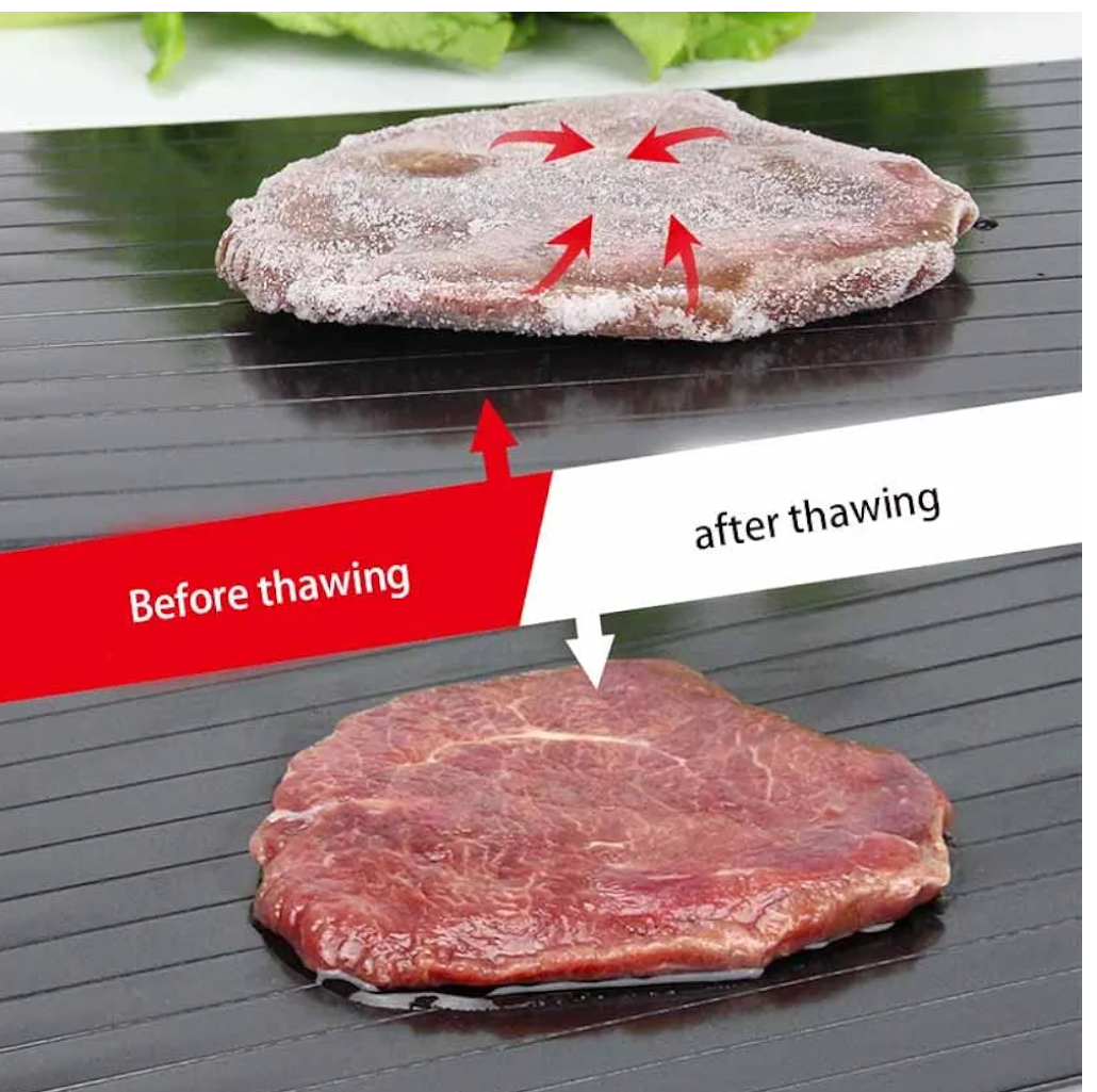Defrosting tray
Plateau de décongélation Décongeler rapidement le poulet, le steak et d'autres viandes,